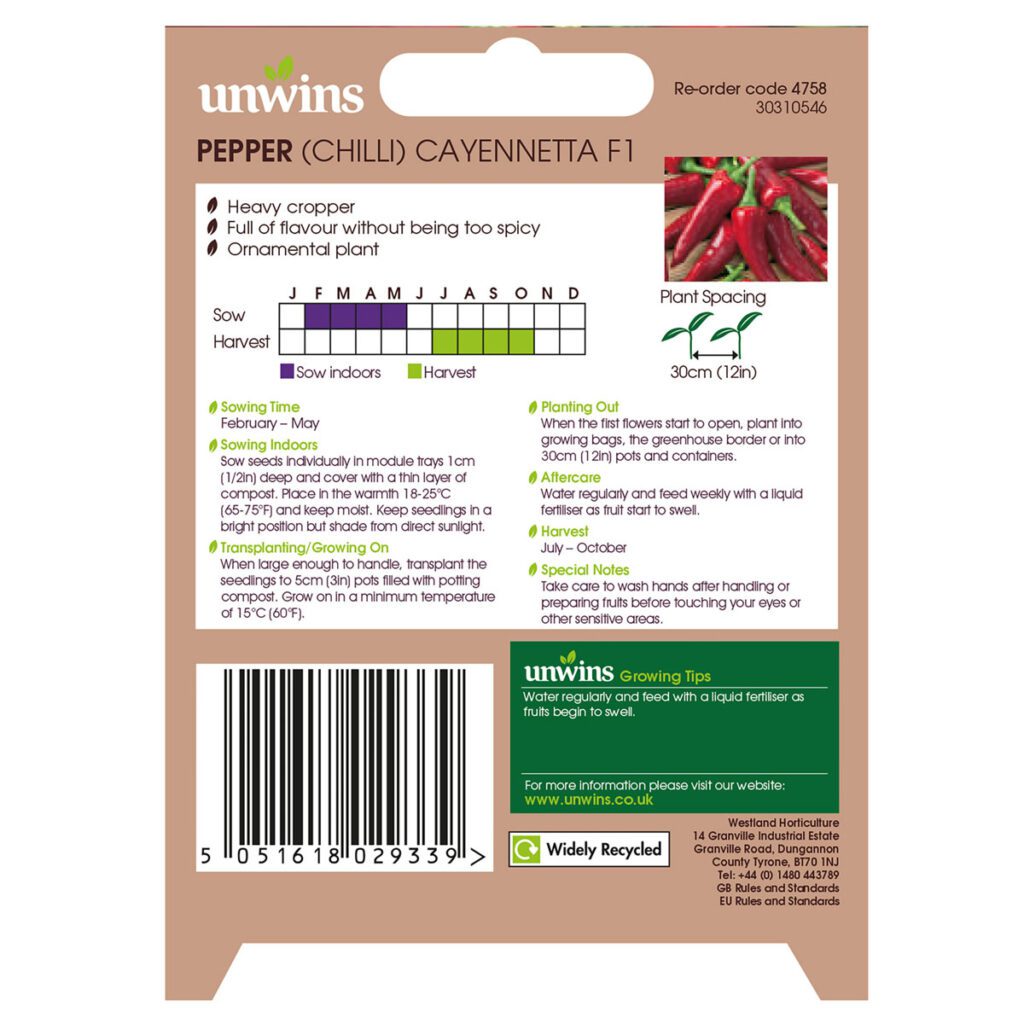 Unwins Chilli Pepper Cayennetta Seeds 5051618029339 2